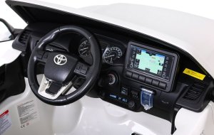 Toyota Hilux na akumulator dla dzieci Biały + Napęd 4x4 + Pilot + 2 bagażniki + Radio MP3 + LED 11