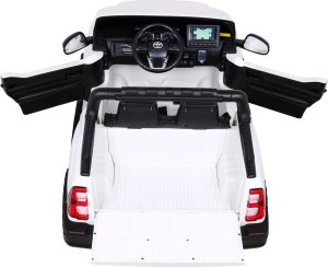Toyota Hilux na akumulator dla dzieci Biały + Napęd 4x4 + Pilot + 2 bagażniki + Radio MP3 + LED 12