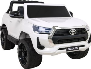 Toyota Hilux na akumulator dla dzieci Biały + Napęd 4x4 + Pilot + 2 bagażniki + Radio MP3 + LED 14