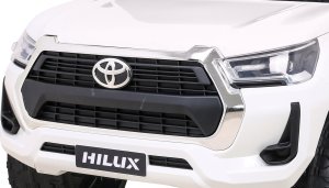 Toyota Hilux na akumulator dla dzieci Biały + Napęd 4x4 + Pilot + 2 bagażniki + Radio MP3 + LED 5