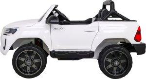 Toyota Hilux na akumulator dla dzieci Biały + Napęd 4x4 + Pilot + 2 bagażniki + Radio MP3 + LED 6