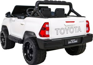Toyota Hilux na akumulator dla dzieci Biały + Napęd 4x4 + Pilot + 2 bagażniki + Radio MP3 + LED 7