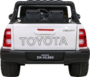 Toyota Hilux na akumulator dla dzieci Biały + Napęd 4x4 + Pilot + 2 bagażniki + Radio MP3 + LED 9