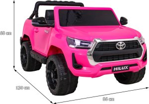 Toyota Hilux na akumulator dla dzieci Różowy + Napęd 4x4 + Pilot + 2 bagażniki + Radio MP3 + LED 14