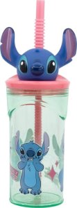 Disney Stitch - Kubek ze słomką i figurką 3D z kolekcji Flowers 360 ml 1