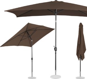 Parasol ogrodowy prostokątny uchylny z korbką 200 x 300 cm brązowy UNIPRODO 1