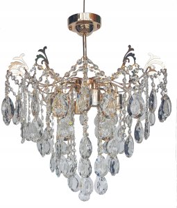 Chandelier VENTI, E27, 4 x 60 W, E1285/4, chrome, o52 cm 1