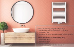 Towel dryer INVENA, 1000 x 540 mm, steel, black 8