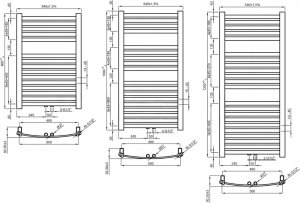 Towel dryer INVENA, 1200 x 540 mm, steel, black 3