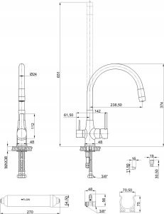 INVENA Magic sink faucet, with filter system, black 4