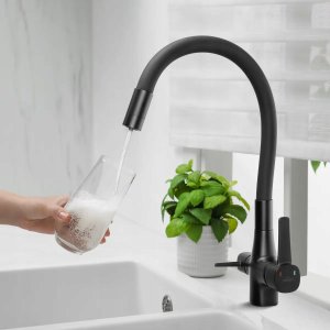 INVENA Magic sink faucet, with filter system, black 7