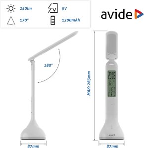 Lampka biurkowa Avide biała 2