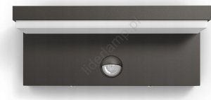 Wall LED outdoor light PHILIPS Bustan, IP44, 9W, 4000K, 1000lm, with motion sensor, anthracite color 12