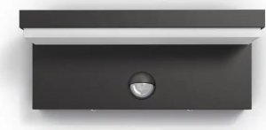Wall LED outdoor light PHILIPS Bustan, IP44, 9W, 4000K, 1000lm, with motion sensor, anthracite color 3