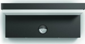 Wall LED outdoor light PHILIPS Bustan, IP44, 9W, 4000K, 1000lm, with motion sensor, anthracite color 6