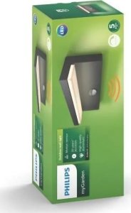 Wall LED outdoor light PHILIPS Bustan, IP44, 9W, 4000K, 1000lm, with motion sensor, anthracite color 10