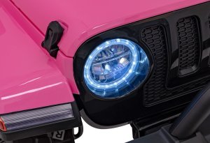 1PUNKT Auto terenowe OFF-ROAD 3.0 dla dzieci Różowy + Pilot + Pasy + Audio LED 12