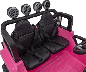 1PUNKT Auto terenowe OFF-ROAD 3.0 dla dzieci Różowy + Pilot + Pasy + Audio LED 13