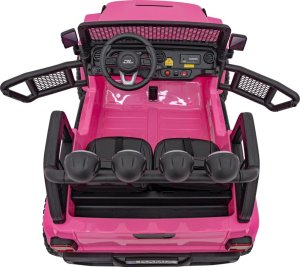 1PUNKT Auto terenowe OFF-ROAD 3.0 dla dzieci Różowy + Pilot + Pasy + Audio LED 15