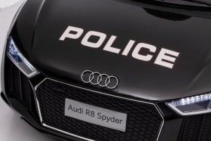 Audi R8 Policja na akumulator dla dzieci + Pilot + EVA + Wolny Start + MP3 LED 7