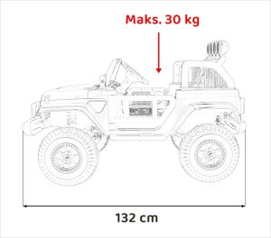 Auto terenowe OFF-ROAD 3.0 dla dzieci Czerwony + Pilot + Wolny Start + Pasy + Audio LED 19