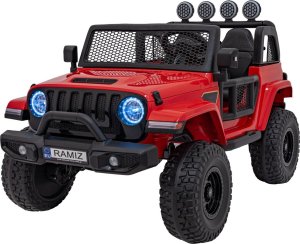 Auto terenowe OFF-ROAD 3.0 dla dzieci Czerwony + Pilot + Wolny Start + Pasy + Audio LED 3