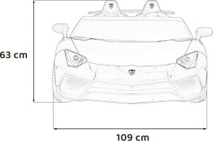 Auto Lamborghini Aventador SV na akumulator dla 2 dzieci Szary + Pilot 2,4 GHz + Pianka EVA + Audio LED 1