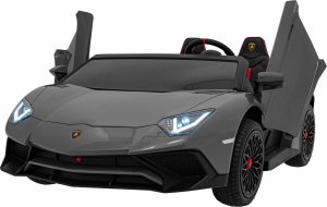 Auto Lamborghini Aventador SV na akumulator dla 2 dzieci Szary + Pilot 2,4 GHz + Pianka EVA + Audio LED 25