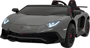 Auto Lamborghini Aventador SV na akumulator dla 2 dzieci Szary + Pilot 2,4 GHz + Pianka EVA + Audio LED 7