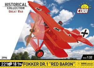 Klocki Fokker DR.1 Czerwony Baron 221 klocków Cobi Klocki 2