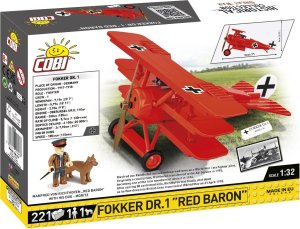 Klocki Fokker DR.1 Czerwony Baron 221 klocków Cobi Klocki 3