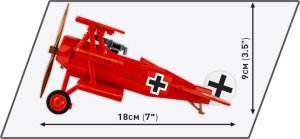 Klocki Fokker DR.1 Czerwony Baron 221 klocków Cobi Klocki 6