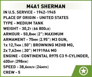 Cobi Klocki M4A1 Sherman 663 klocki Klocki 14