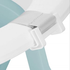 Wanienka dla dzieci składana 35 L dla niemowląt, z termometrem i poduszką biało-niebieska UNIWERSALNY 24