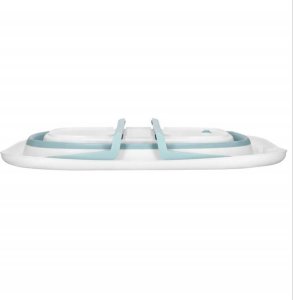 Wanienka dla dzieci składana 35 L dla niemowląt, z termometrem i poduszką biało-niebieska UNIWERSALNY 32