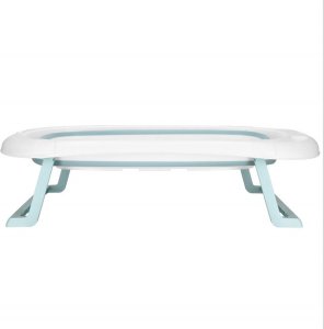 Wanienka dla dzieci składana 35 L dla niemowląt, z termometrem i poduszką biało-niebieska UNIWERSALNY 5