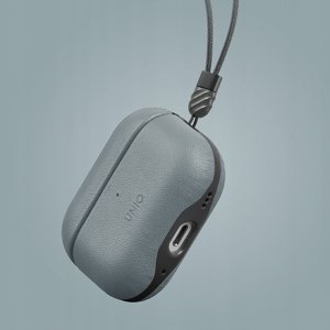 UNIQ Lyden DS - etui  ze sztucznej skóry do AirPods Pro 2 niebieskie/czarne - Gwarancja bezpieczeństwa. Proste raty. Bezpłatna wysyłka od 170 zł. 4