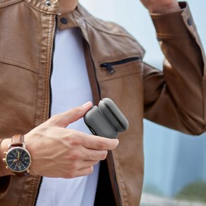 UNIQ Lyden DS - etui  ze sztucznej skóry do AirPods Pro 2 niebieskie/czarne - Gwarancja bezpieczeństwa. Proste raty. Bezpłatna wysyłka od 170 zł. 8