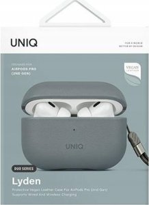 UNIQ Lyden DS - etui  ze sztucznej skóry do AirPods Pro 2 niebieskie/czarne - Gwarancja bezpieczeństwa. Proste raty. Bezpłatna wysyłka od 170 zł. 9