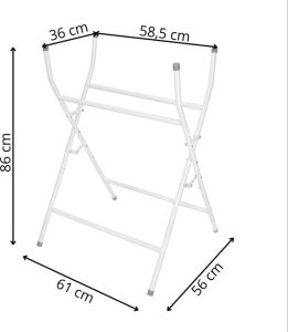 Stojak do wanienki dla niemowląt, wys. 86 cm stelaż stalowy, biały UNIWERSALNY 13