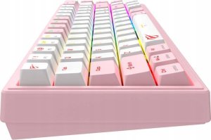 Klawiatura mechaniczna gamingowa HAVIT KB874L RGB (różowo-biała) 5