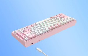 Klawiatura mechaniczna gamingowa HAVIT KB874L RGB (różowo-biała) 9