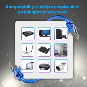 ExtraLink Patchcord, Cat 8.1, S/FTP, niebieski, 1 m (EX.38831) 3