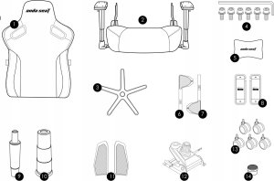 Fotel Anda Seat Kaiser 3 L materiałowy ciemnoszary 14