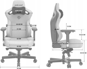 Fotel Anda Seat Kaiser 3 L materiałowy ciemnoszary 15