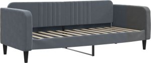 vidaXL Sofa rozsuwana z szufladami, ciemnoszara, 90x190 cm, aksamit 4
