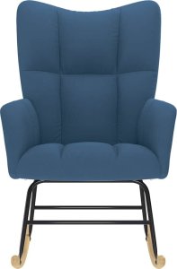 vidaXL Fotel bujany, niebieski, tapicerowany tkaniną 4