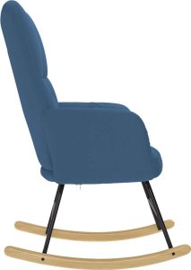 vidaXL Fotel bujany, niebieski, tapicerowany tkaniną 5