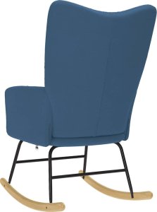 vidaXL Fotel bujany, niebieski, tapicerowany tkaniną 6