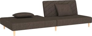 vidaXL 2-osobowa kanapa, 2 poduszki, brązowa, tapicerowana tkaniną 4